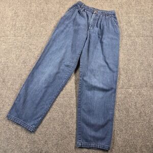 Vintage Calvin Klein High Waisted Pleated Tapered Jeans Medium Wash